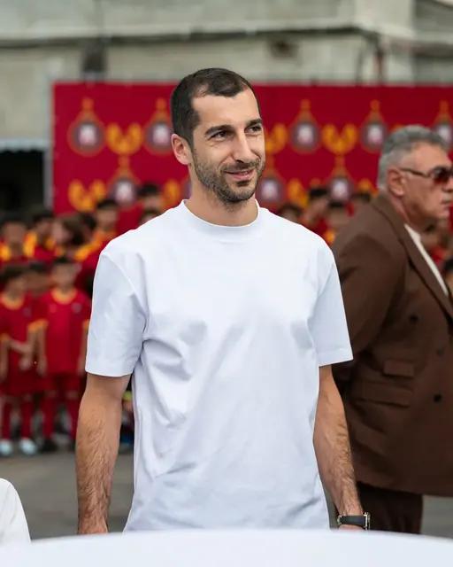 Henrikh Mkhitaryan at a national team event in Yerevan