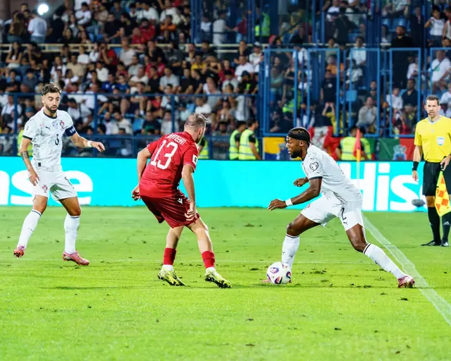 Duel for the ball during an international football match
